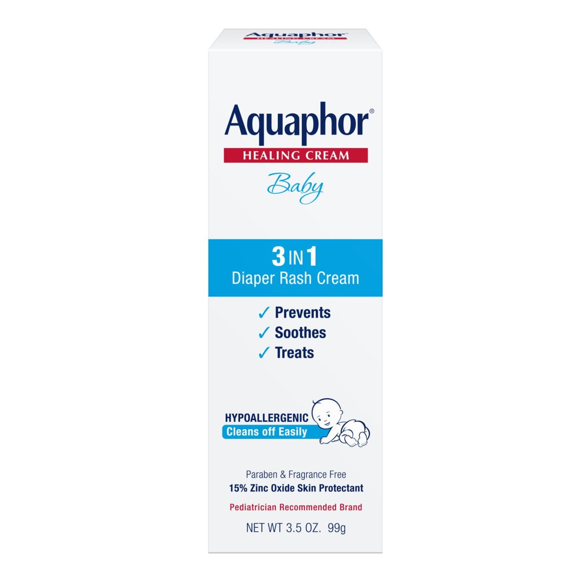 Aquaphor® Baby 3 in 1 Diaper Rash Cream 3.5oz | Baby Care